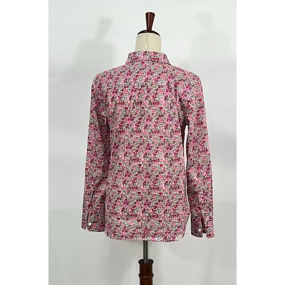 LIBERTY of LONDON S Small Poppy Forest Tana Lawn Floral Cotton Button Shirt Top - Picture 6 of 10